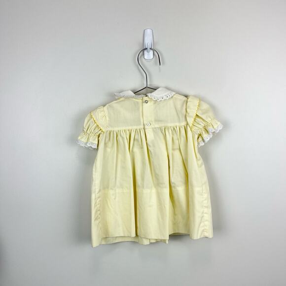 Vintage Polly Flinders Smocked Yellow Dress 24 Months - Picture 5 of 5